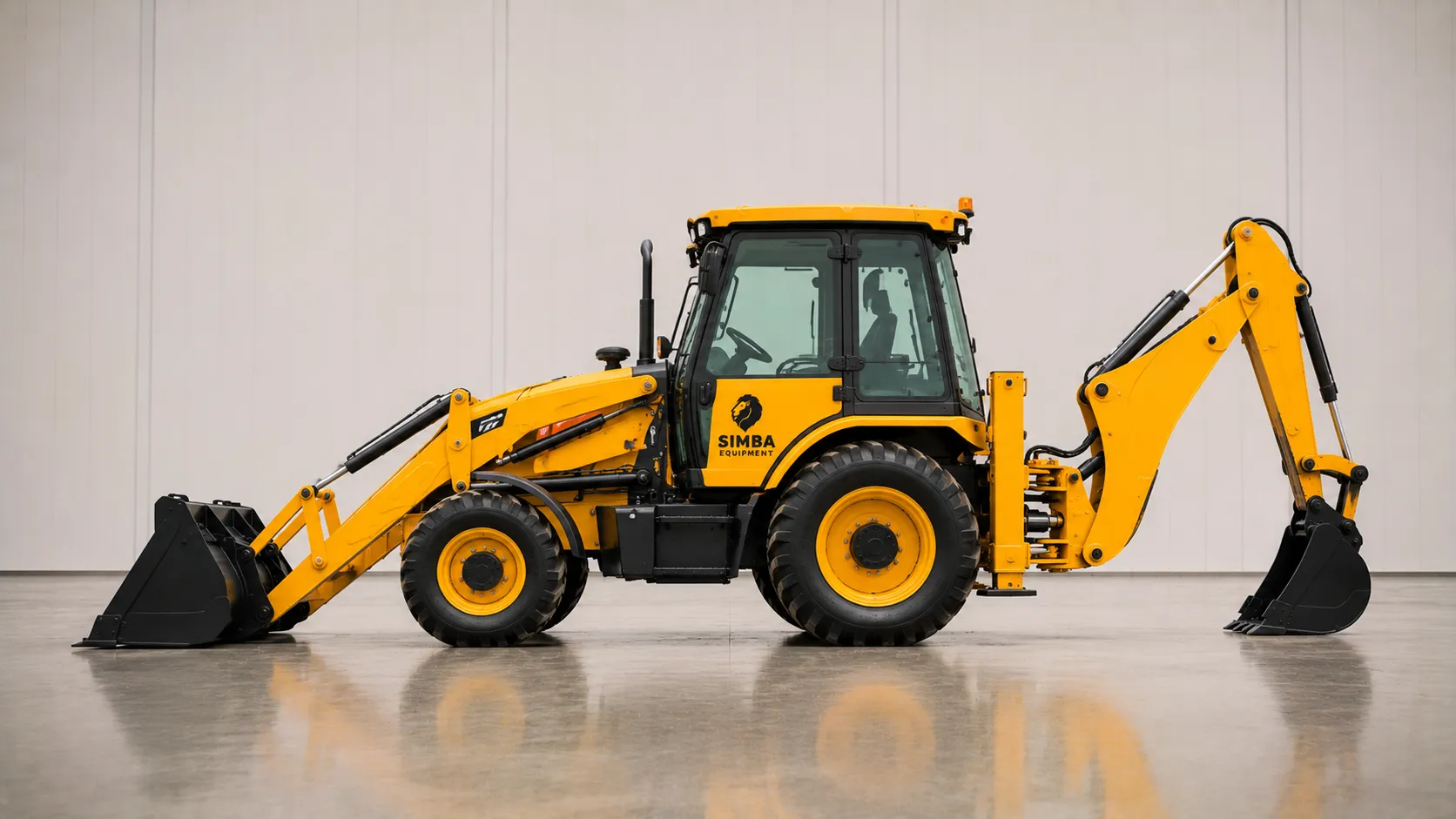 Backhoe loader side profile
