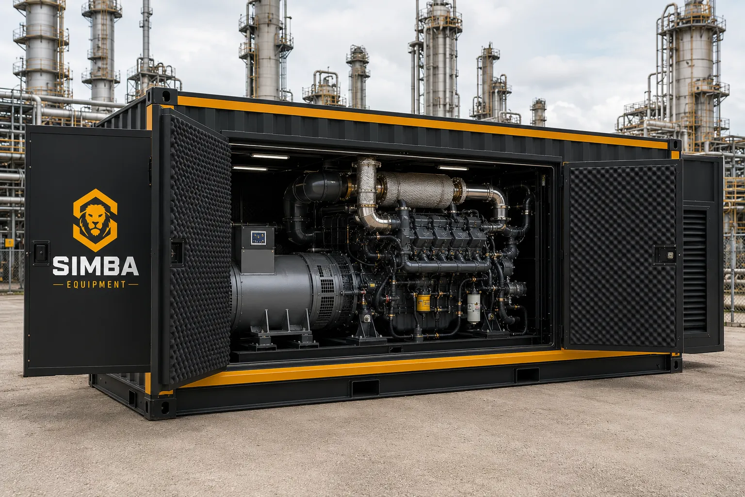 Container generator 500kW to 3MW doors open view