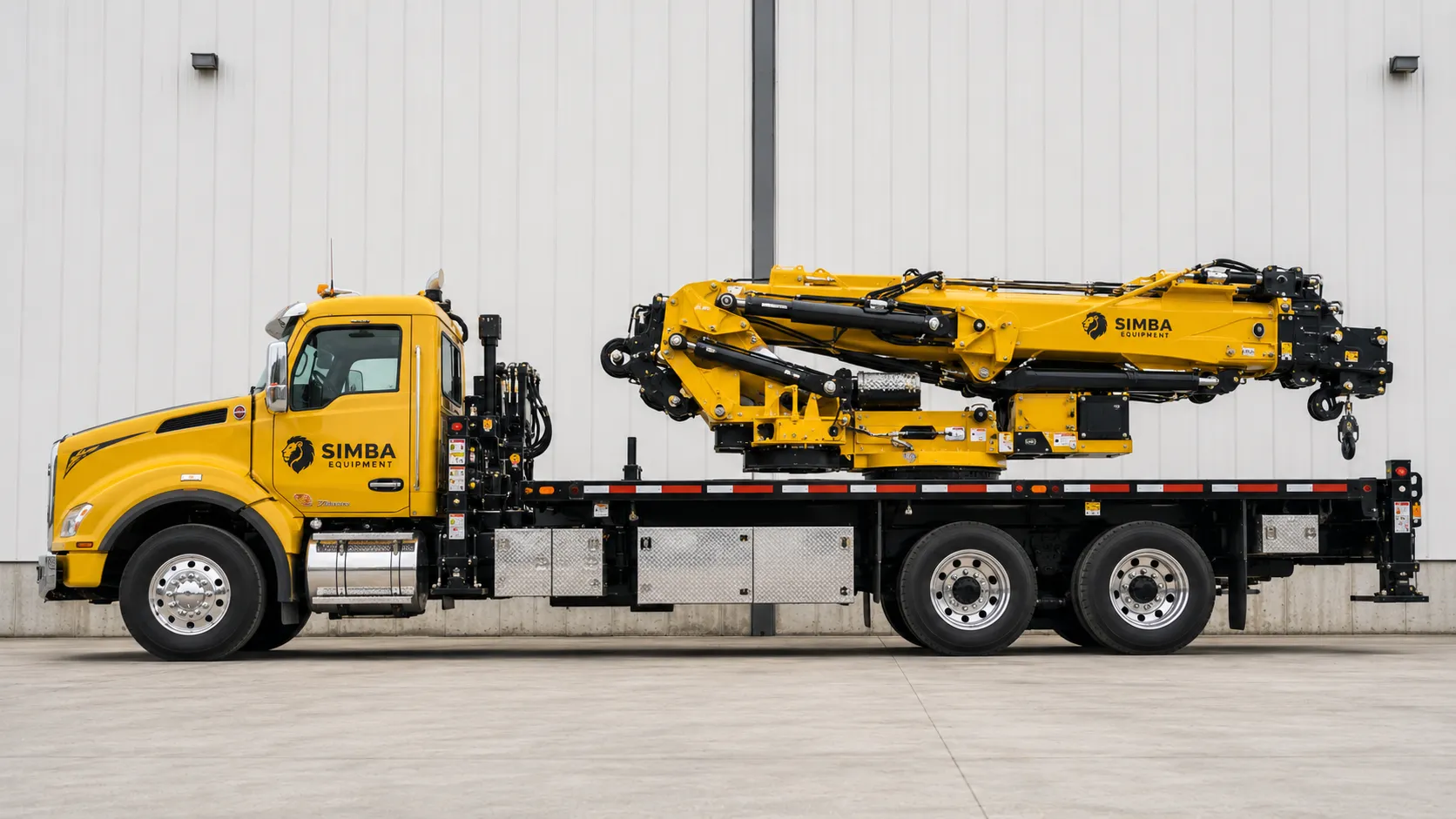 Knuckle boom crane side profile view