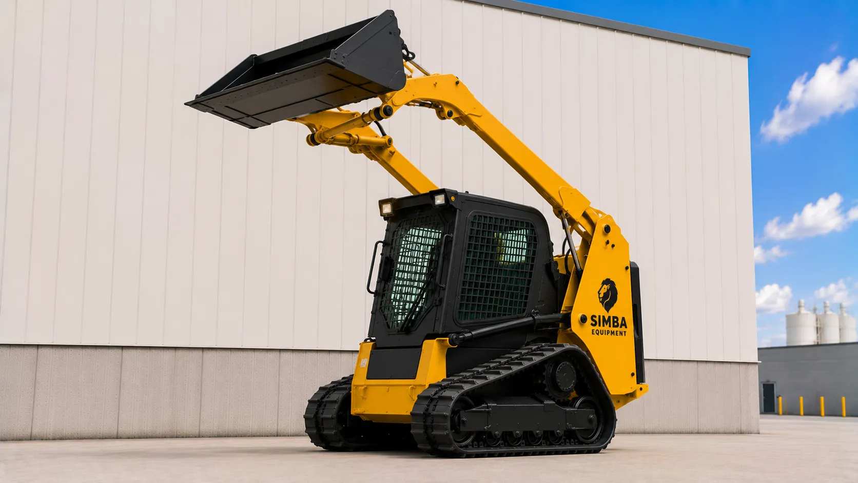Wheeled skid steer loader bucket detail