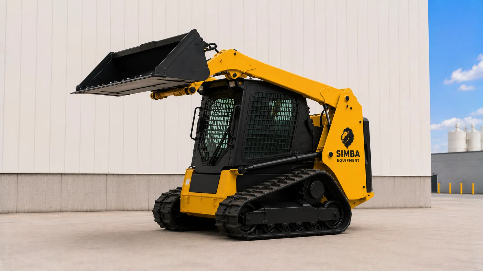 Wheeled skid steer loader quarter view