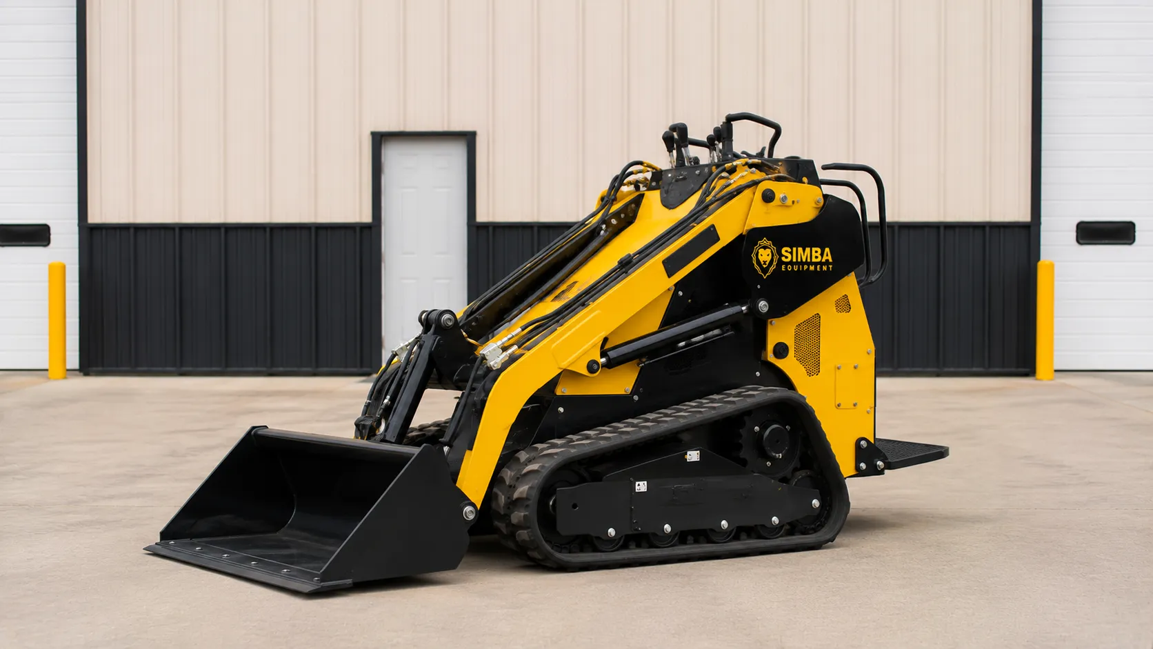 Mini skid steer quarter view