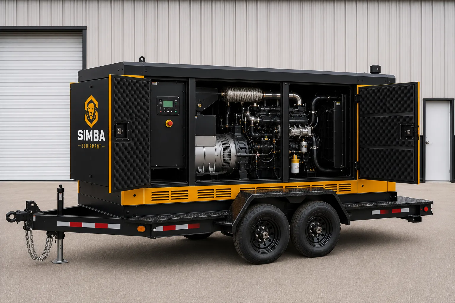 Mobile generator 50kW to 150kW doors open view