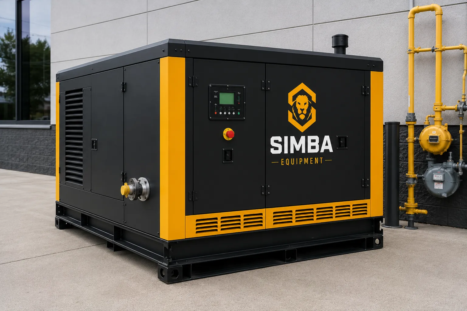 Natural gas generator 20kW to 500kW front quarter view