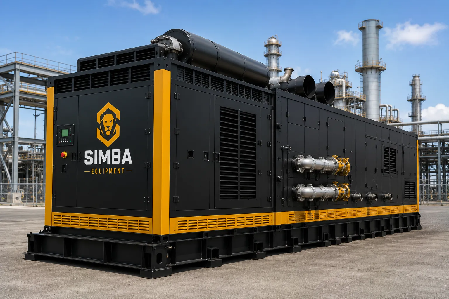 Natural gas generator 500kW to 10MW+ front quarter view