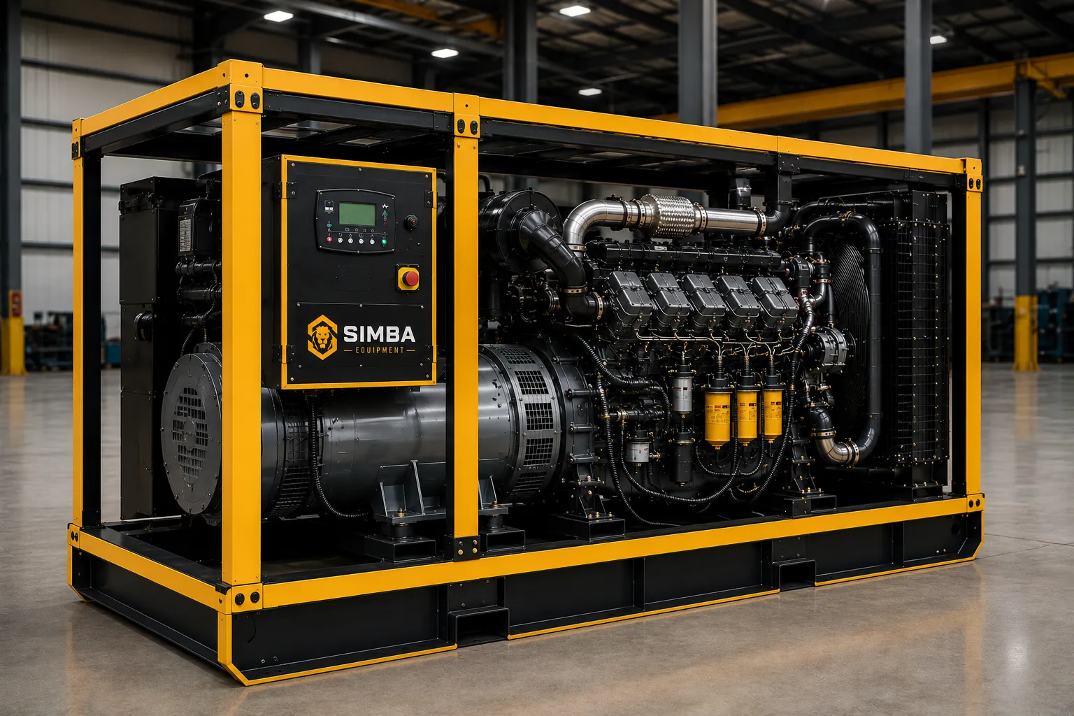 Open frame generator 100kW to 500kW front quarter view