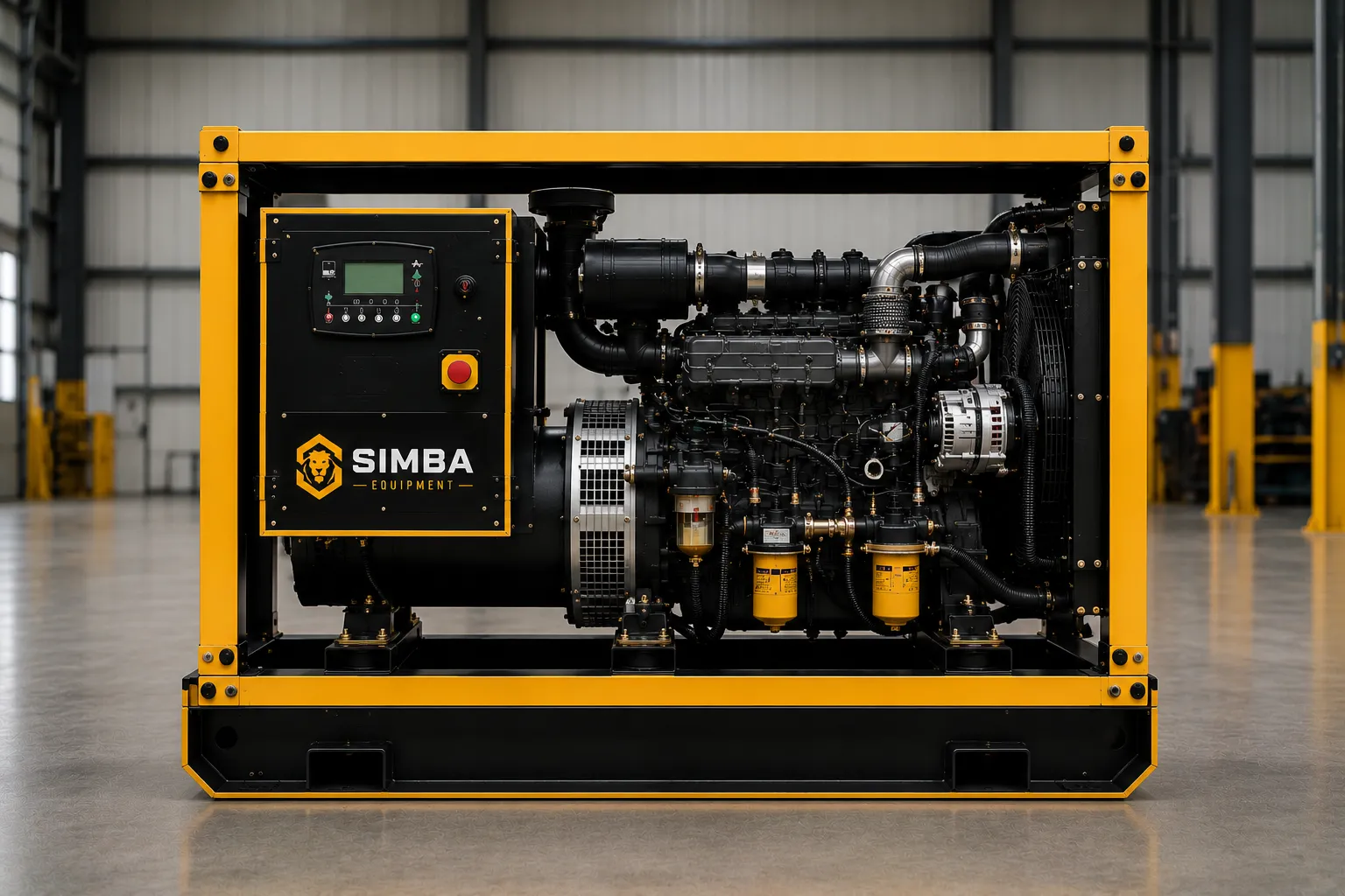 Open frame generator 20kW to 100kW front view