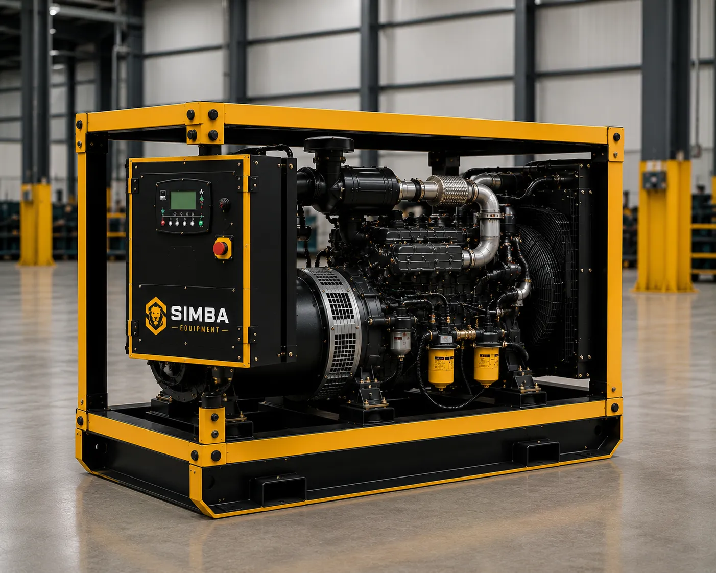 Open frame generator 20kW to 100kW front quarter view