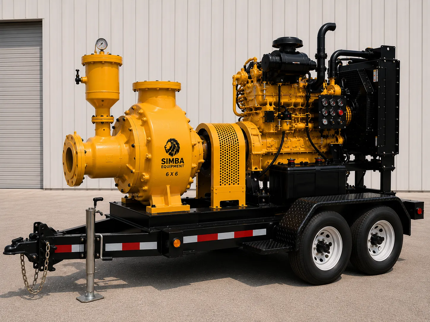 6x6 pump on trailer quarter view
