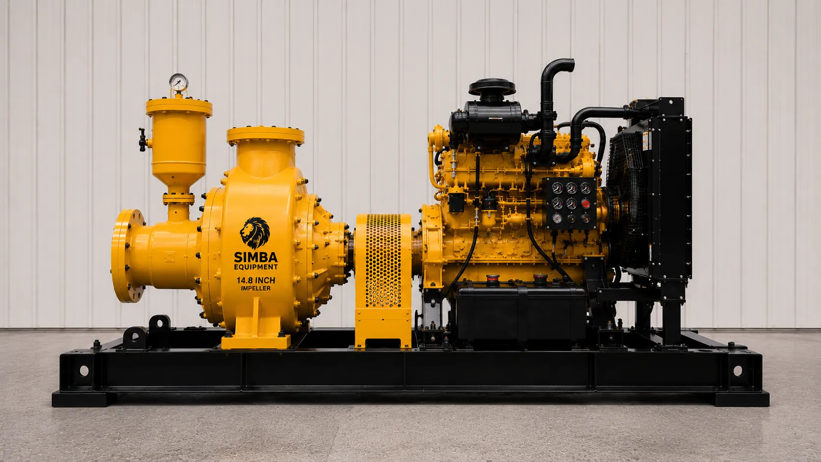 Super 6 pump on skid side view