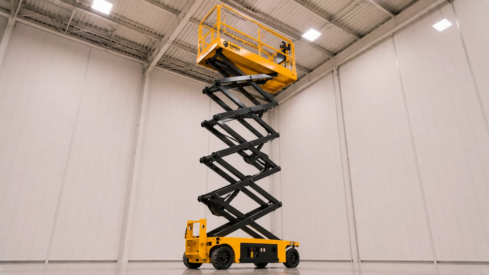 Scissor lift platform raised