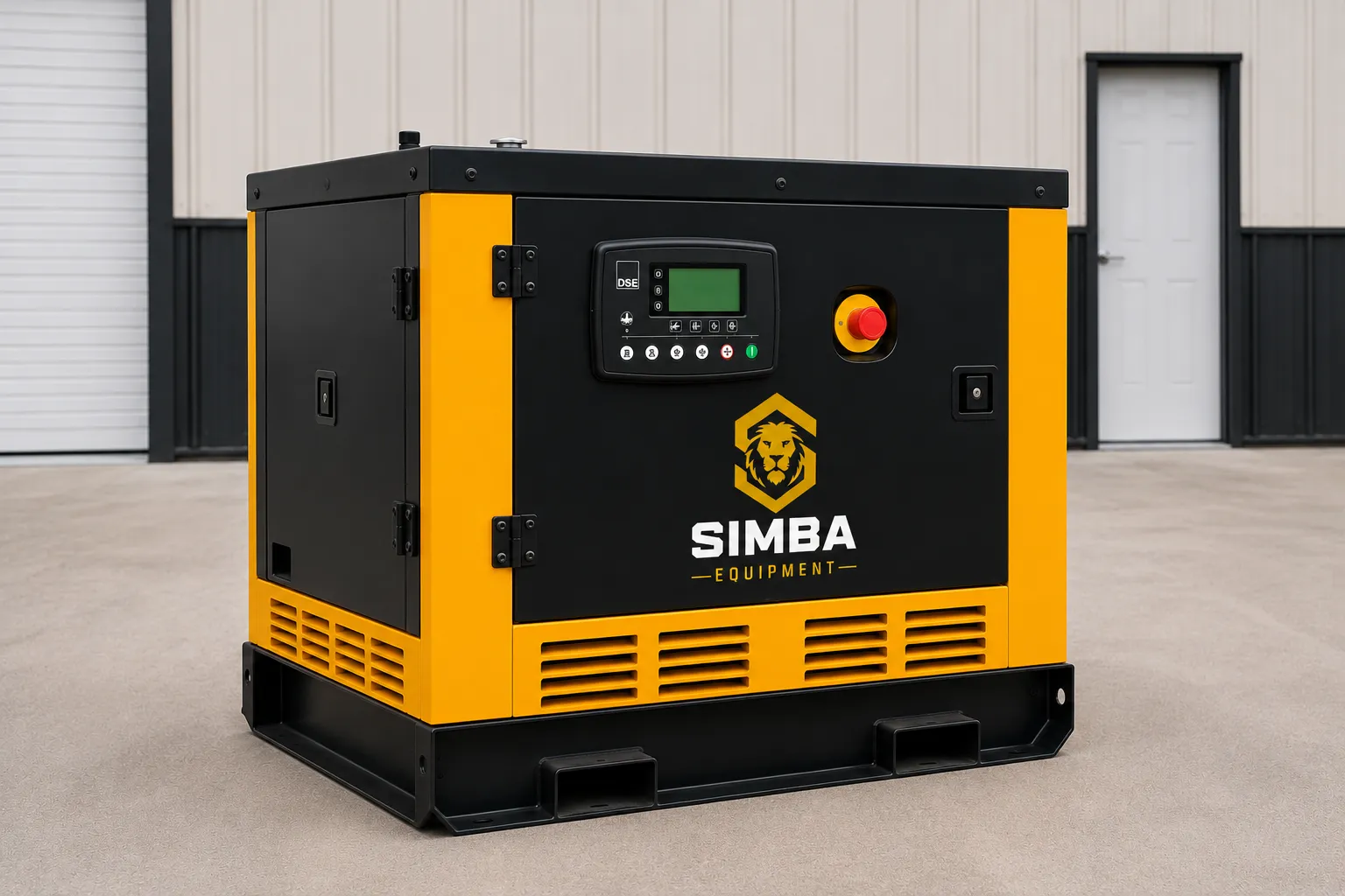 Silent generator 3kW to 30kW front quarter view