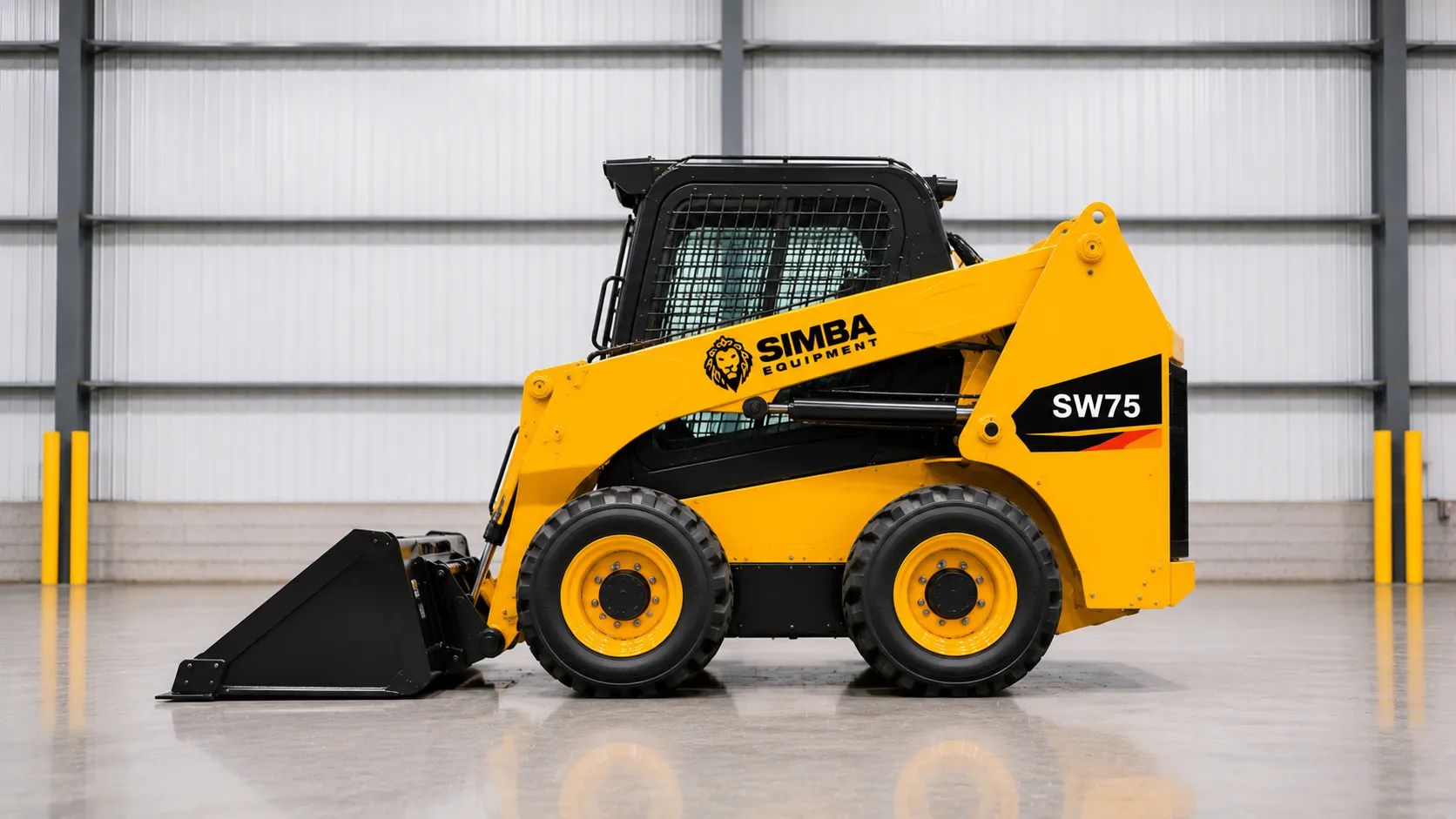 Wheeled skid steer loader side profile