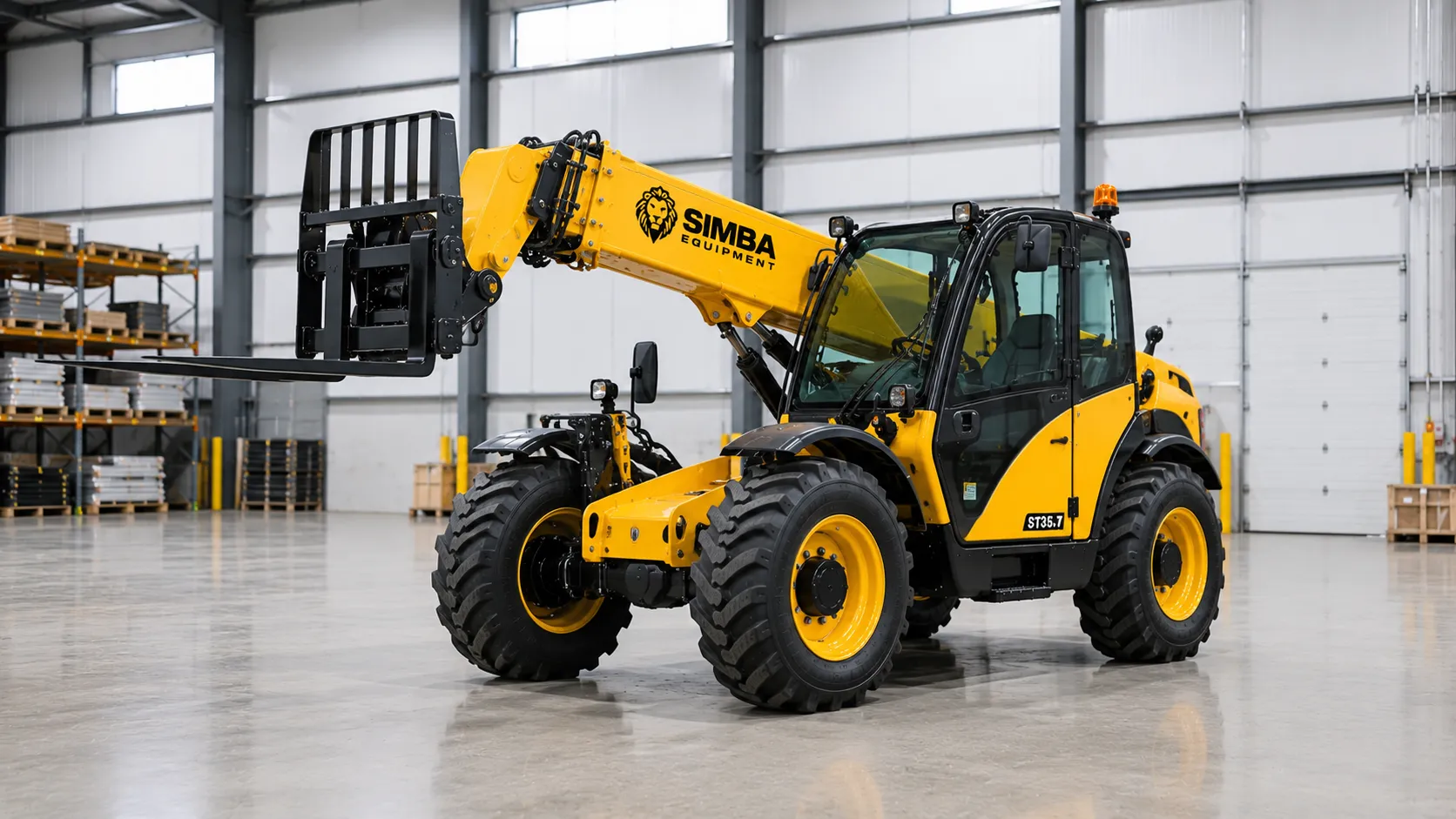 Leopard 9K telehandler front quarter view