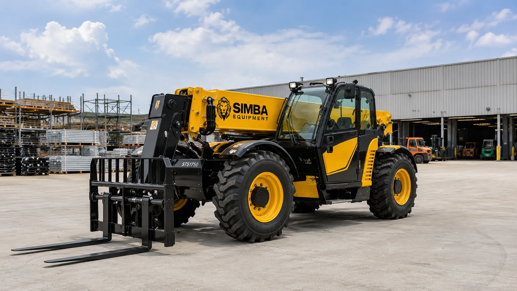 Lion 11K telehandler front quarter view