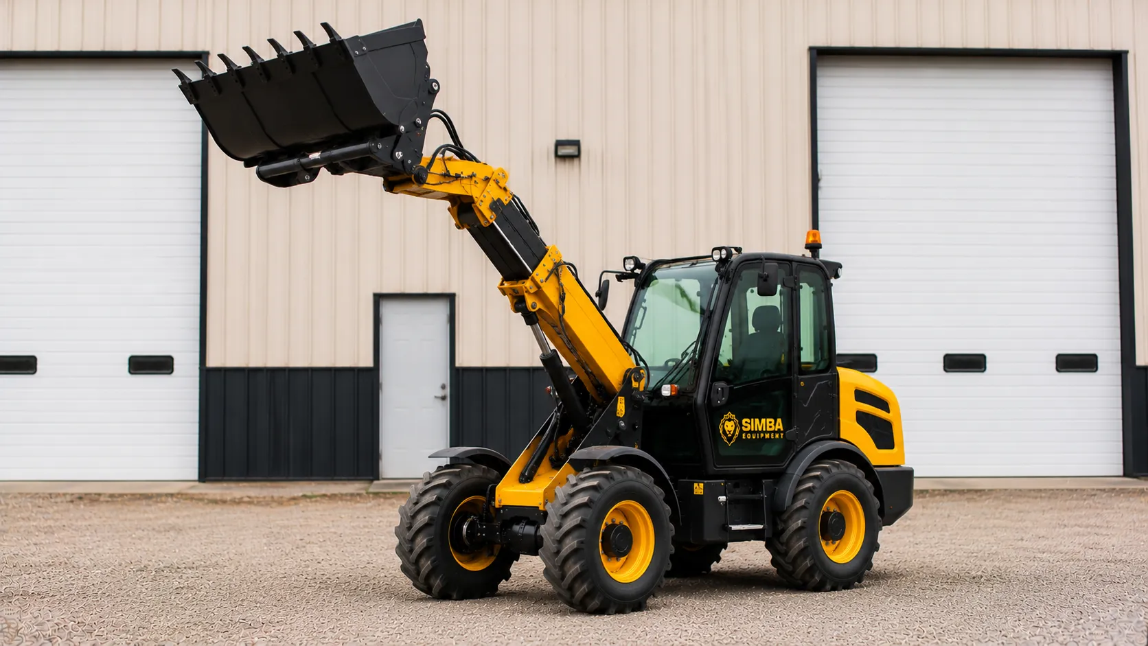 Telescopic loader quarter view